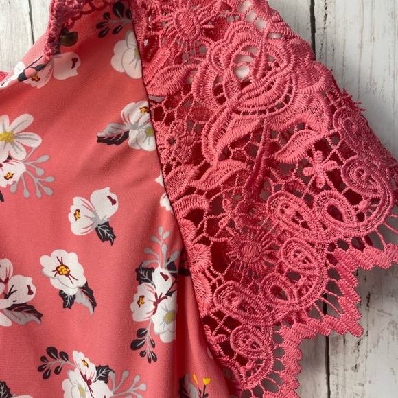 No Boundaries Pink Ruffled Cap Sleeve Blouse size XL - Picture 3 of 11